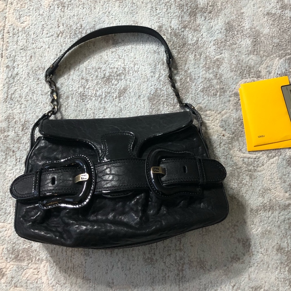 Fendi Napa Vernice Buckle Shoulder bag EUC